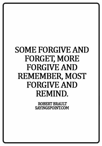 famous forgiveness quotes - Some forgive and forget, more forgive and remember, most forgive and remind. - Robert Brault