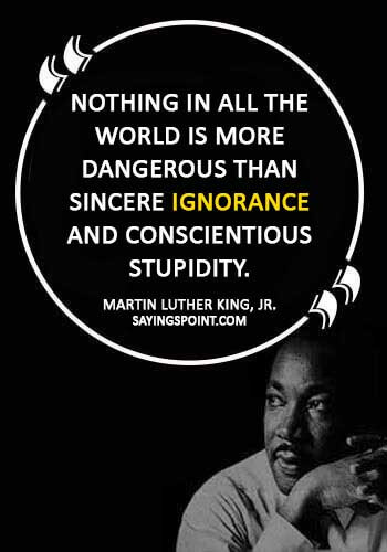quotes about ignorance and stupidity - "Nothing in all the world is more dangerous than sincere ignorance and conscientious stupidity." —Martin Luther King, Jr.