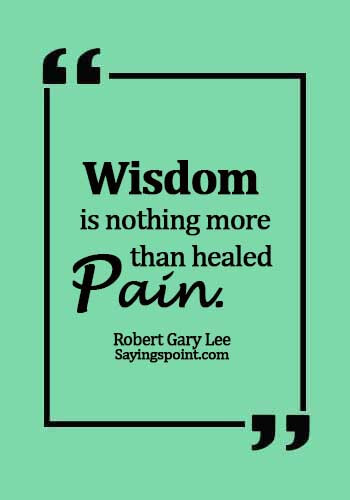 Pain Quotes - Wisdom is nothing more than healed pain. - Robert Gary Lee