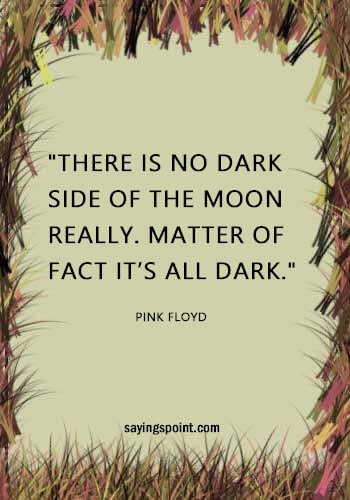 Moon Sayings - "There is no dark side of the moon really. Matter of fact it’s all dark." —Pink Floyd