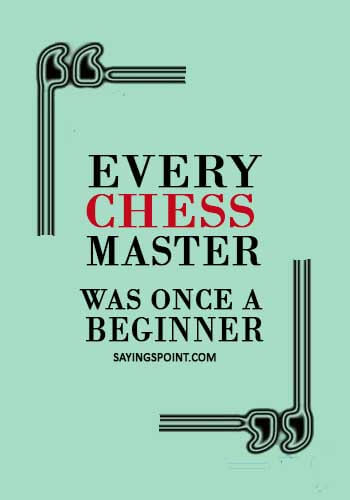 Chess Quotes -Every chess master was once a beginner