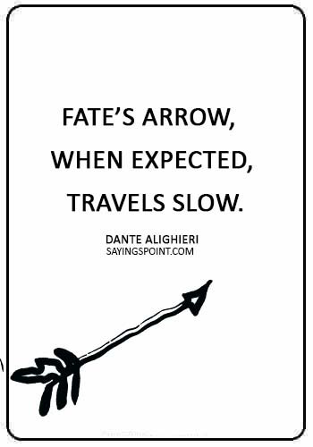 Arrow Quotes -“Fate’s arrow, when expected, travels slow.” —Dante Alighieri