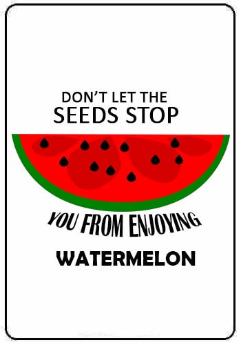 Watermelon Quotes - Don’t let the seeds stop you from enjoying watermelon.