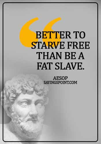 Aesop Quotes - Better to starve free than be a fat slave. -  Aesop	