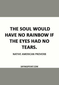 Spiritual Sayings - “The soul would have no rainbow if the eyes had no tears.”