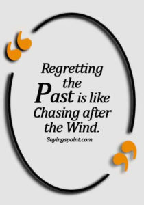 Regret Quotes - Regretting the past is like chasing after the wind.