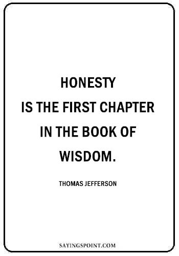 Honesty Quotes - “Honesty is the first chapter in the book of wisdom.” —Thomas Jefferson