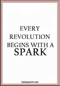 Fire Sayings - Every revolution begins with a spark.