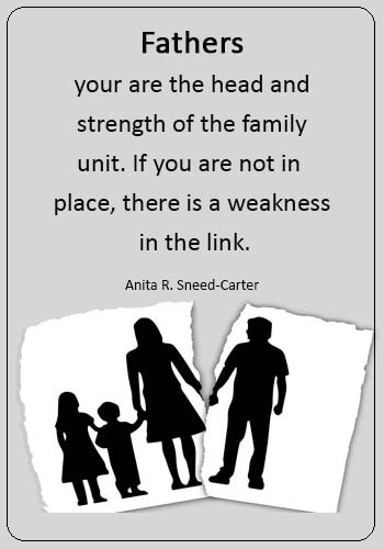 sarcastic quotes about bad fathers - “Fathers, your are the head and strength of the family unit. If you are not in place, there is a weakness in the link.” —Anita R. Sneed-Carter