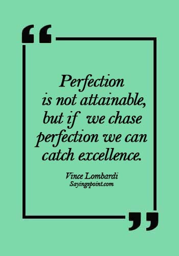 Perfection Quotes - Perfection is not attainable, but if we chase perfection we can catch excellence.- Vince Lombardi