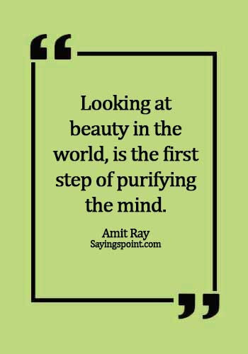 best nature quotes - Looking at beauty in the world, is the first step of purifying the mind. - Amit Ray