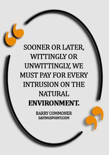 quotes on environment day - Sooner or later, wittingly or unwittingly, we must pay for every intrusion on the natural environment.