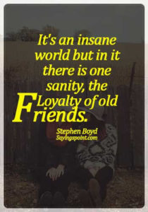 Old Friends Quotes - It's an insane world but in it there is one sanity, the loyalty of old friends. - Stephen Boyd