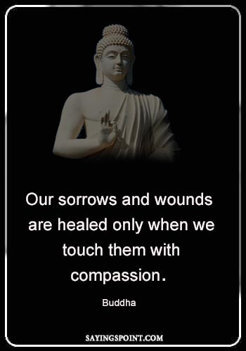 Buddha Quotes - “Our sorrows and wounds are healed only when we touch them with compassion.” —Buddha
