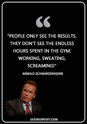 Gym Quotes Bodybuilding - "People Only See The Results. They don't see the endless hours spent in the gym; working, sweating, screaming!" —Arnold Schwarzenegger