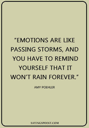 Cute Rainy day Quotes - “Emotions are like passing storms, and you have to remind yourself that it won’t rain forever.” —Amy Poehler