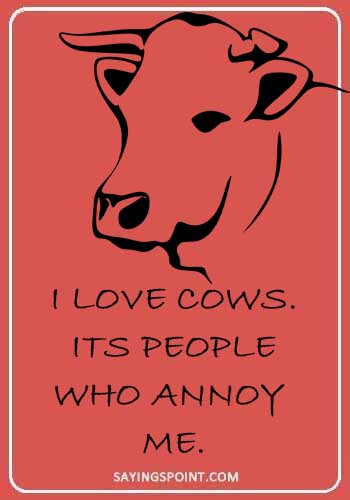 cattle farmer quotes - I love cows. Its people who annoy me.