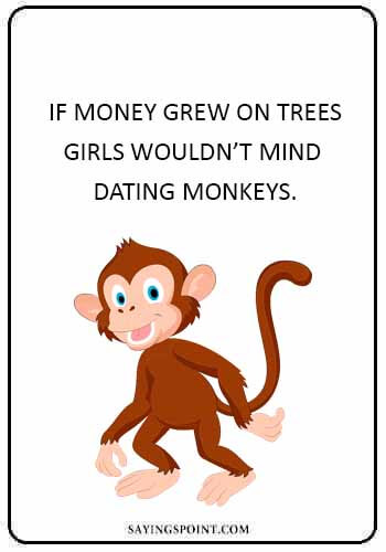 monkey funny quotes - "If money grew on trees…Girls wouldn’t mind dating monkeys." 