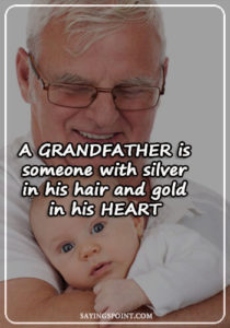Grandfather Sayings - "A grandfather is someone with silver in his hair and gold in his heart." —Unknown